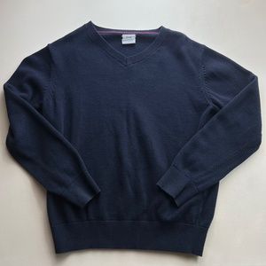 GAP Boys Medium 8-9 Navy Blue Cotton Lightweight V-Neck Sweater